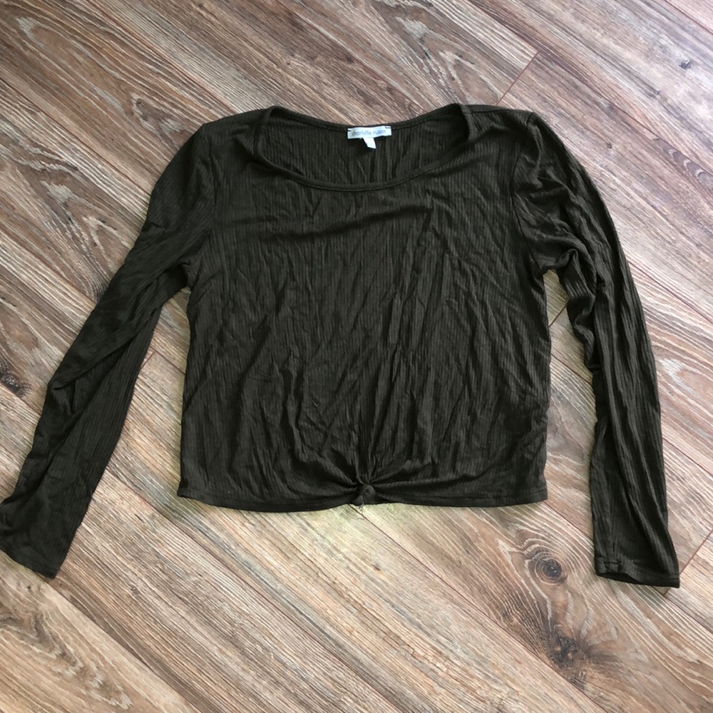 Charlotte Russe Army Green Long Sleeve Top
